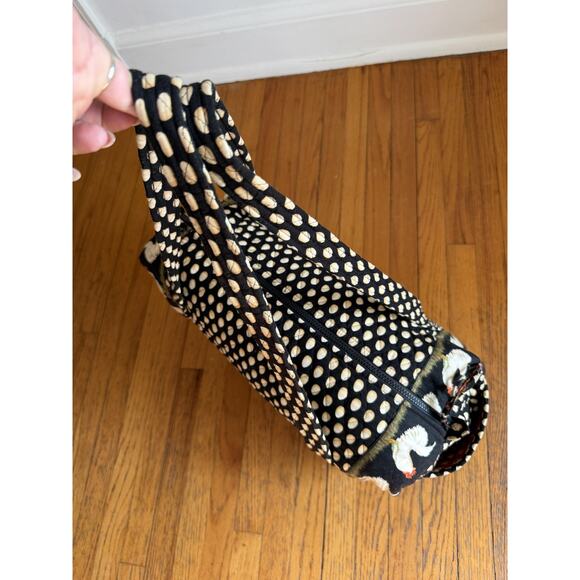 Vera Bradley Black Chicken Print Cotton Duffel Bag Washable Travel Chanticleer - Picture 3 of 9